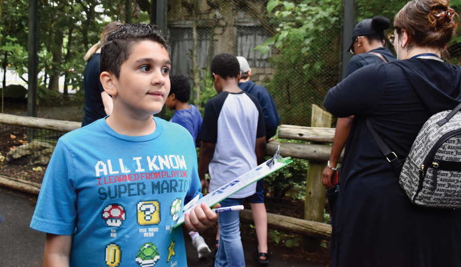  SBJC student at Van Saun County Park Zoo, cover image of our Summer 2022 SBJC Quarterly issue.
